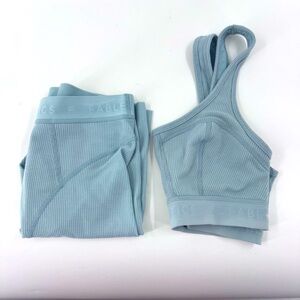 Fabletics Women's Light Green / blue Sports‎ Bra Set